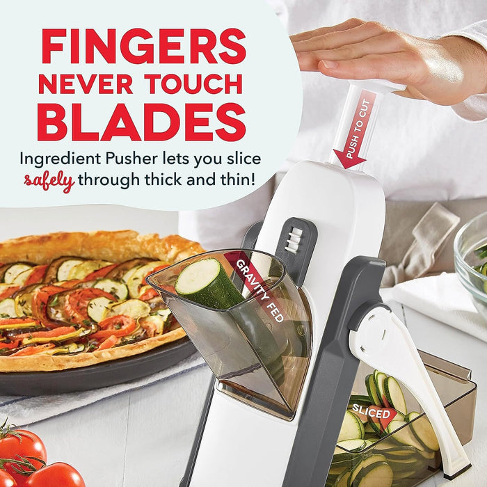 Dash Safe Slice Mandoline Slicer, Dicer for Vegetables with Thickness Adjuster
