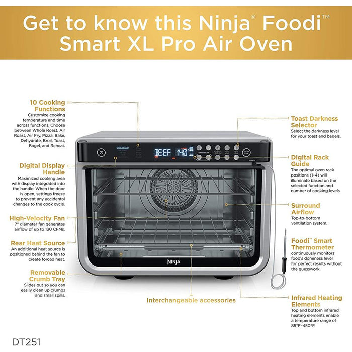Ninja DT251 Foodi 10-in-1 Smart XL Air Fry Oven - Refurbished - Open Box