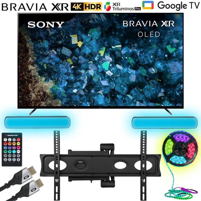 Sony BRAVIA XR 77" A80L OLED 4K HDR Smart TV 2023 w/ Monster TV Wall Mount Kit