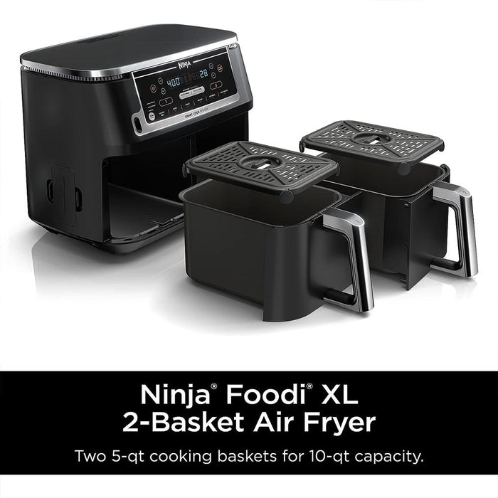 Ninja Foodi 6-in-1 Smart 10-qt. 2-Basket Air Fryer Renewed