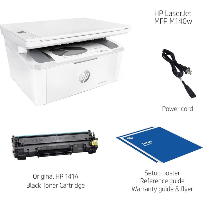 Hewlett Packard LaserJet MFP M140w Wireless Black and White All-in-One Printer (7MD72F)