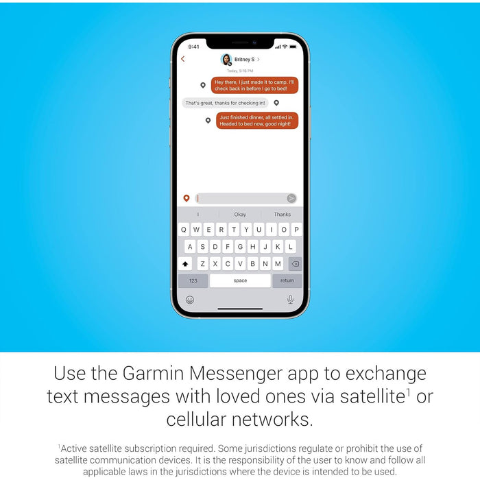 Garmin inReach Messenger Handheld Satellite Communicator, Global Two-Way Messaging