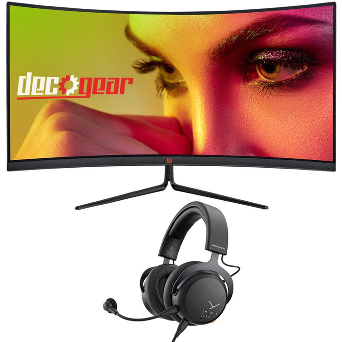 Deco Gear 30" Dual Purpose Curved Gaming Monitor 200Hz w/ MMX 150 Gaming Headset
