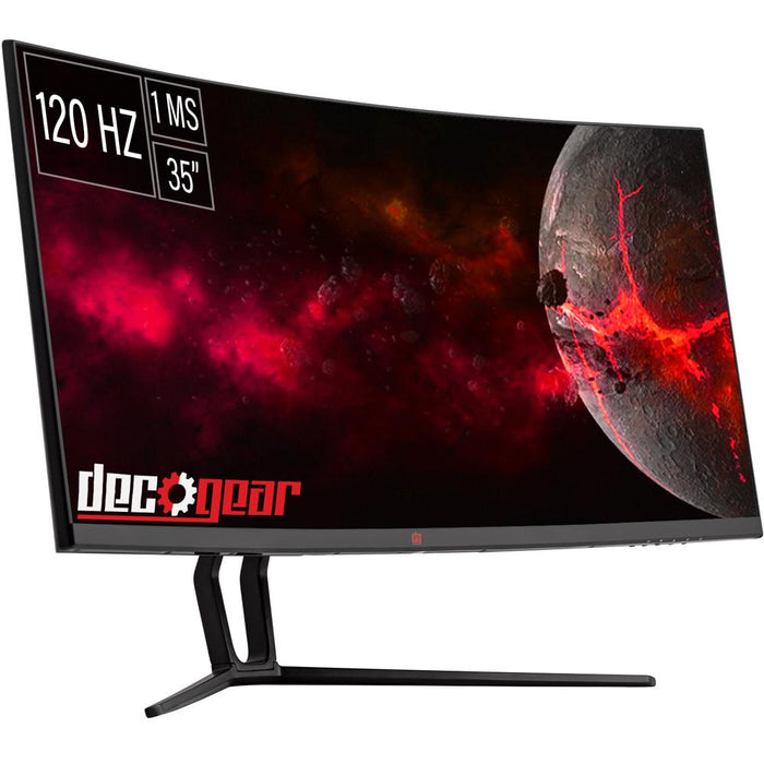 Deco Gear 35" Curved Gaming Ultrawide Monitor 120Hz w/ MMX 150 Gaming Headset