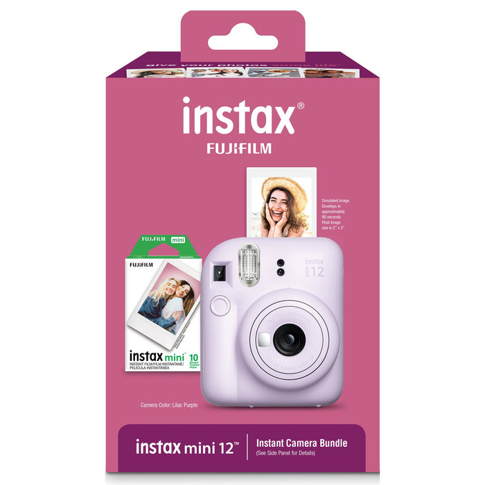 Fujifilm Instax Mini 12 Instant Camera, Lilac Purple with Holiday Photo Bundle, 600023394