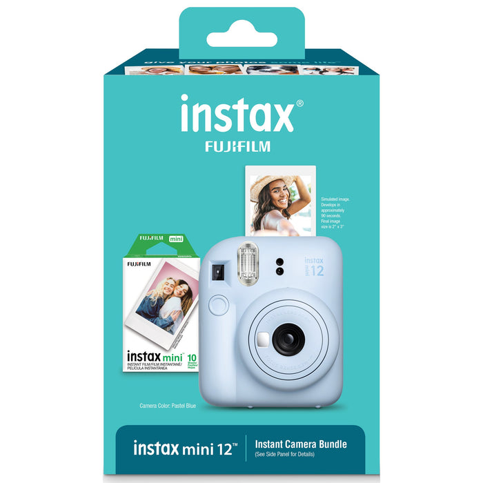  Fujifilm Instax Mini 12 Instant Film Camera (Pastel Blue),  Fuji Instax Film Value Pack 30 Sheets, Protective Case, Instax Gift Bundle  : Electronics