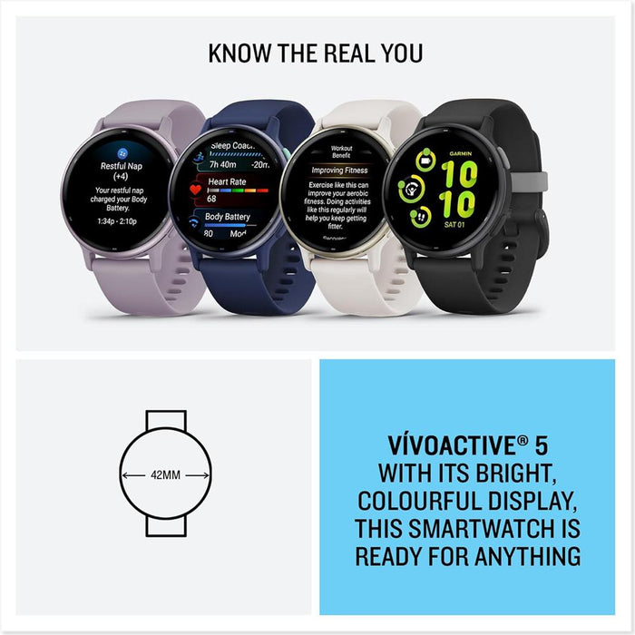 Garmin 010-02862-12 Vivoactive 5 Fitness Smartwatch, Navy w/ Accessories Kit