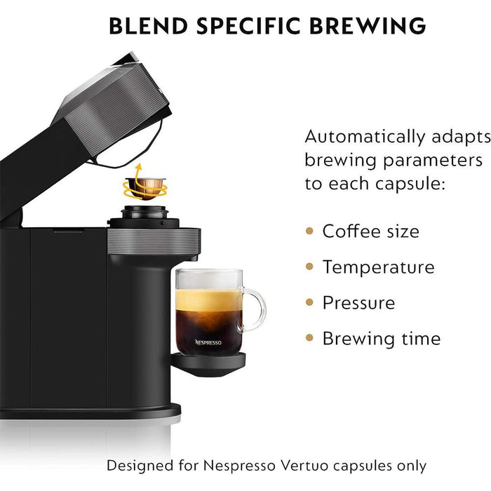 Nespresso Vertuo Next Espresso and Coffee Maker by DeLonghi Dark Grey Renewed