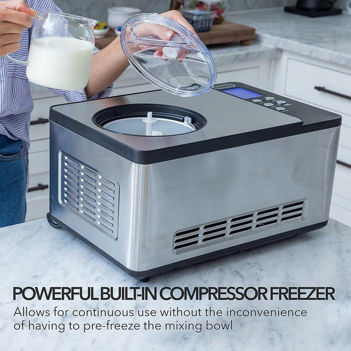 Whynter 2.1 Qt. Automatic Compressor Ice Cream Maker, Stainless Steel (ICM-200LS)