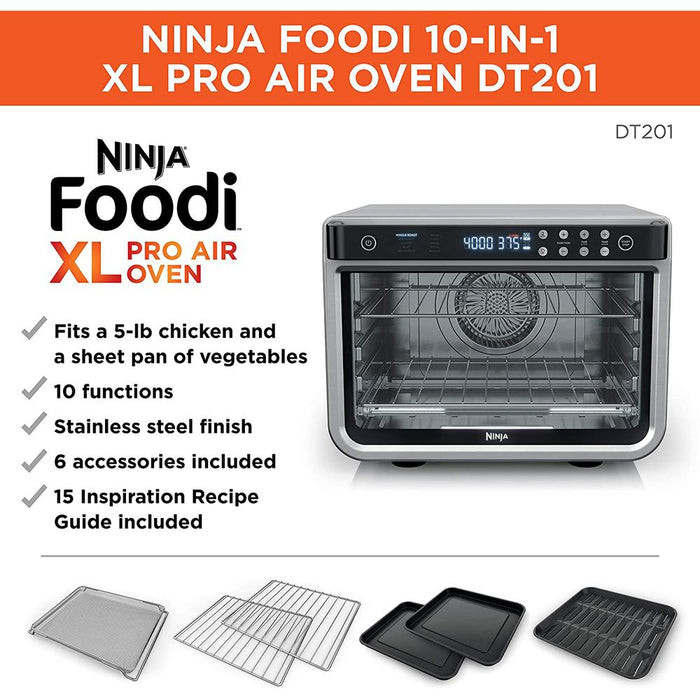 Ninja Foodi 10-in-1 XL Pro Air Fry Renewed + 12 Pcs Knife Set and Oven Mitt Pair