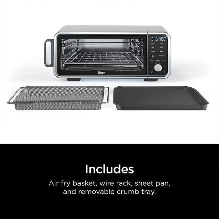 Ninja Digital Air Fry Pro 8-in-1 Oven Renewed + 12 Pcs Knife Set and Mitt Pair