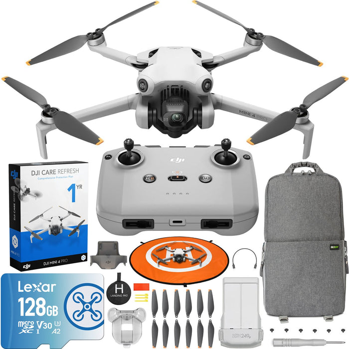 DJI Mini 4 Pro Drone Quadcopter 4K HDR Kit + RC-N2 Remote + DJI Care Refresh Bundle