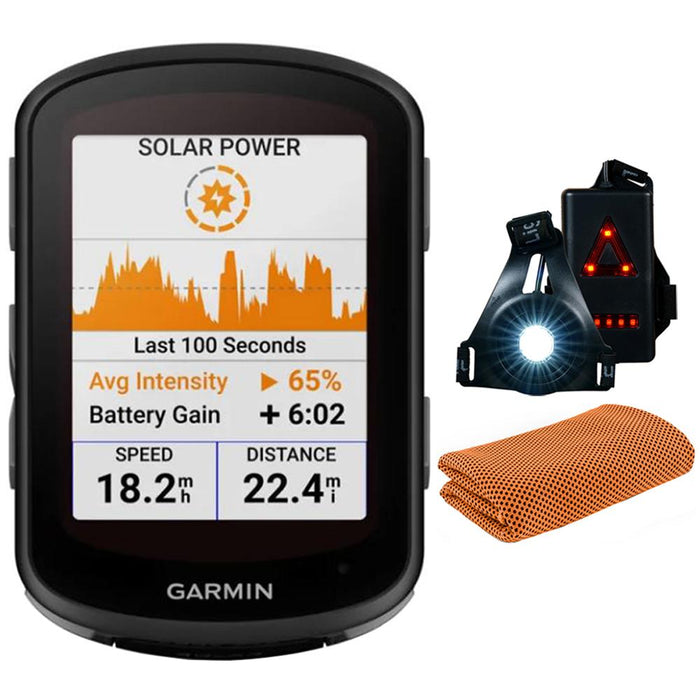Garmin Edge 540 Solar, Compact GPS Cycling Computer (Device Only) w/ Accessories Bundle