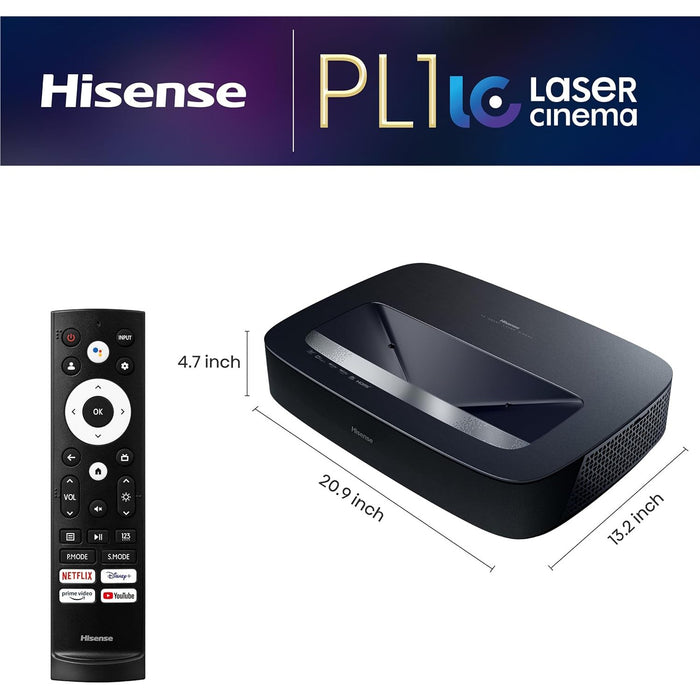 Hisense PL1 2200 Lumen UHD 4K UST Laser Smart Home Theater Projector