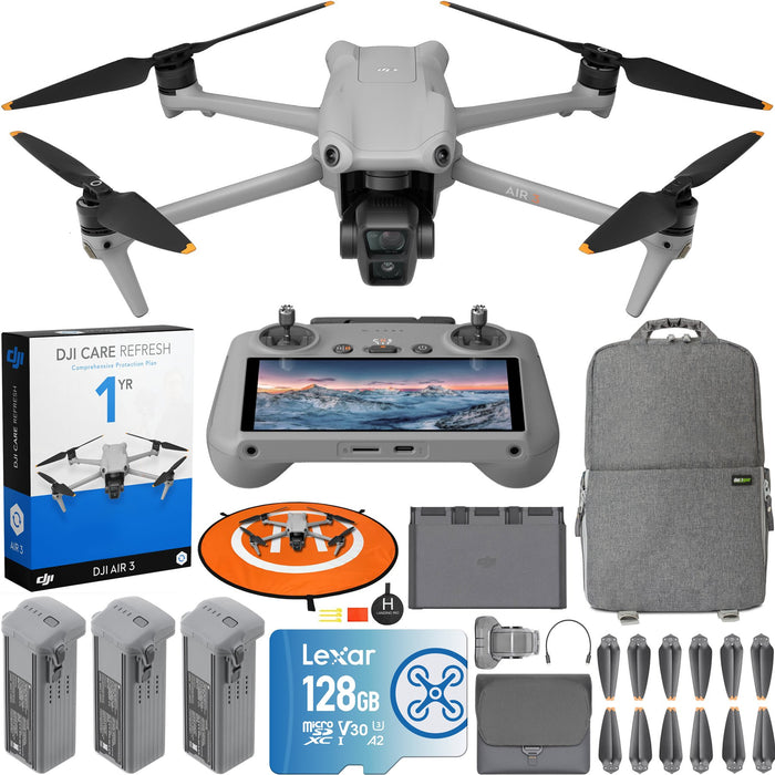 DJI Air 3 Drone Quadcopter Fly More Combo with RC 2 Remote + DJI Care Refresh Bundle