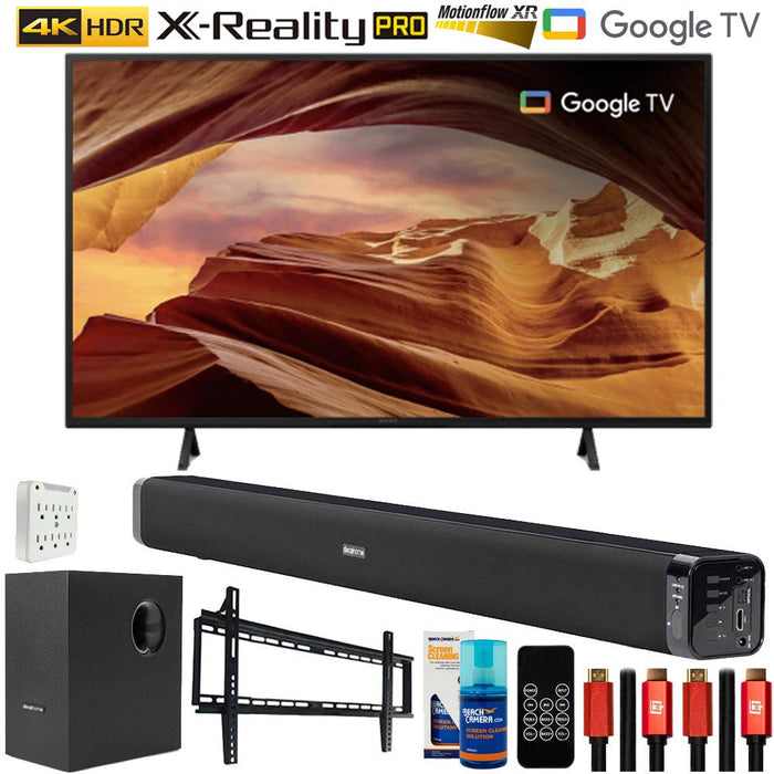 Sony X77L 50 Inch 4K HDR LED Smart TV 2023 with Deco Gear Home Theater Bundle