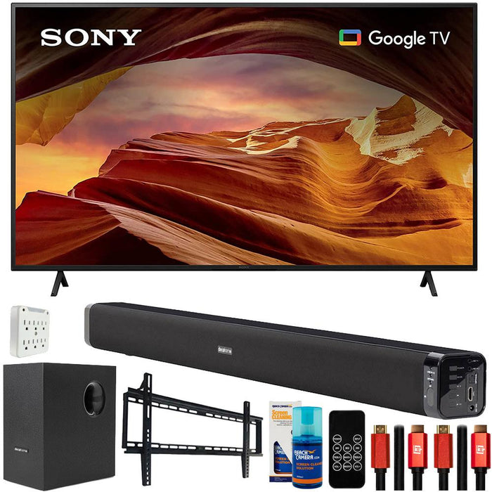 Sony X77L 65 Inch 4K HDR LED Smart TV 2023 with Deco Gear Home Theater Bundle