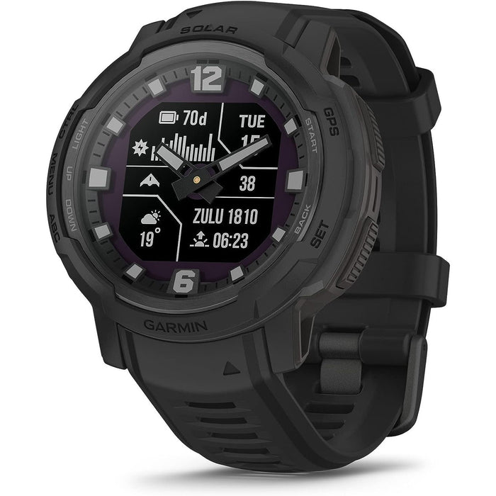 Garmin Instinct Crossover Solar Tactical Edition, Rugged Hybrid Smartwatch - Black