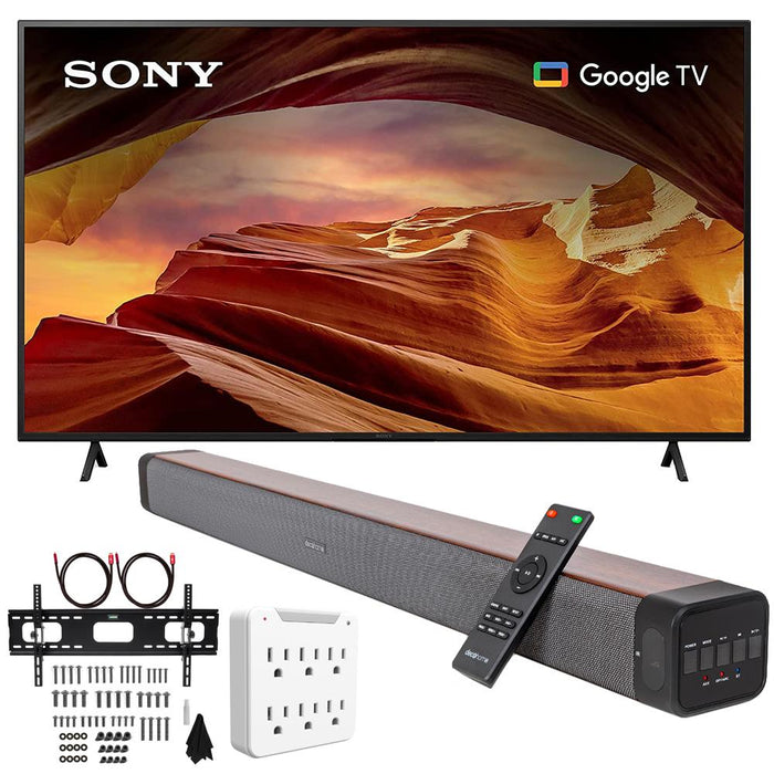 Sony X77L 75" 4K HDR LED Smart TV w/ Google TV 2023 + Soundbar + Mounting Bundle