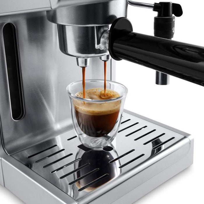 Delonghi Bar Pump Espresso and Cappuccino Machine, 15", Stainless Steel, Refurbished