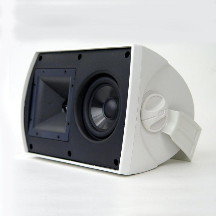 Klipsch AW-525 Outdoor Speaker Dynamic Sound for Open Spaces, White (Pair) +Warranty Kit