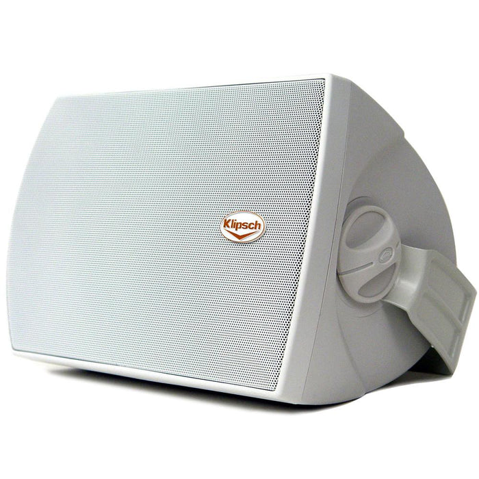 Klipsch AW-525 Outdoor Speaker Dynamic Sound for Open Spaces, White (Pair) +Warranty Kit