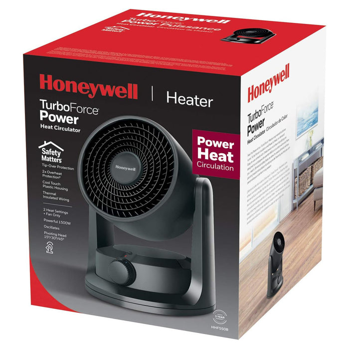 Honeywell Turbo Force Power Personal Heater and Fan w/ Pivoting Head -Black (Refurbished)