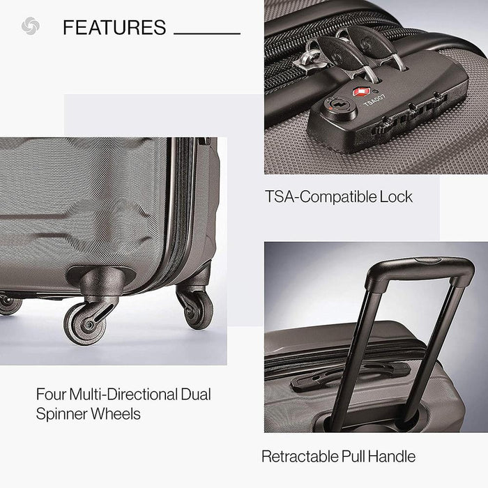 Samsonite Omni Hardside Expandable Luggage with Spinner Wheels, Silver, 2PC (24/28)