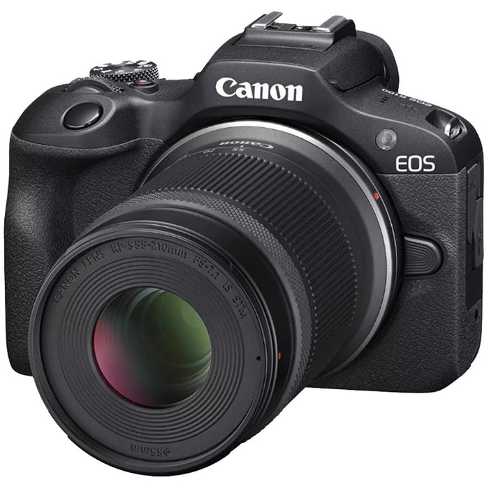 Canon EOS R100 Camera w/ RF-S18-45mm + 55-210mm Lens + 2x 64GB Card + Card Reader