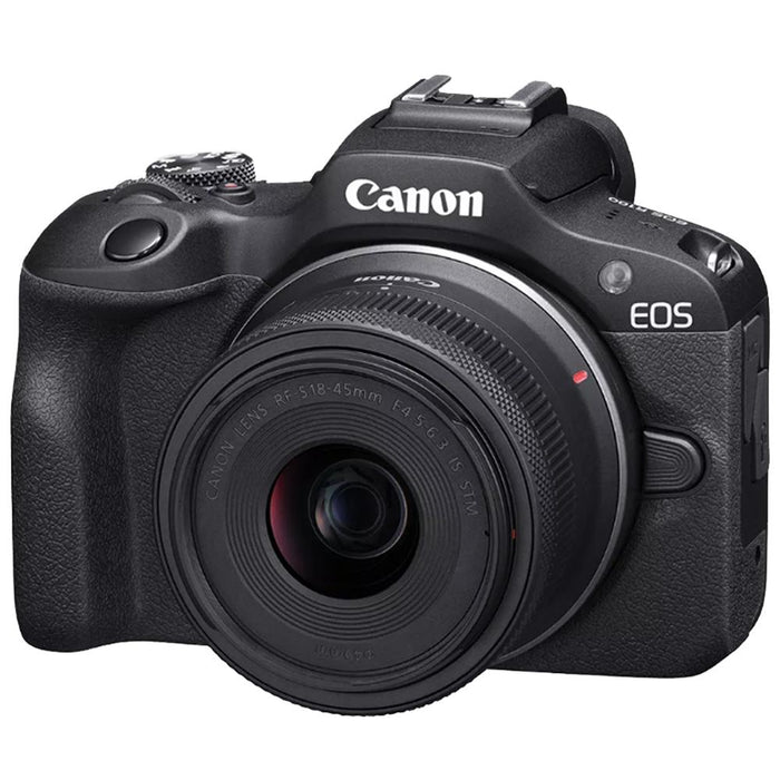Canon EOS R100 Camera w/ RF-S18-45mm + 55-210mm Lens + 2x 64GB Card + Card Reader