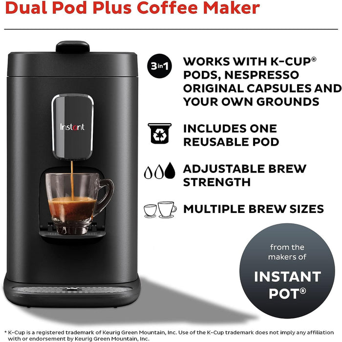 Instant Pot  3-in-1 Espresso, K-Cup Pod and Ground Coffee Maker (Refurbished)
