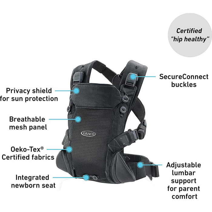 Graco Cradle Me Lite 3-in-1 Baby Carrier, Charcoal Gray - Open Box