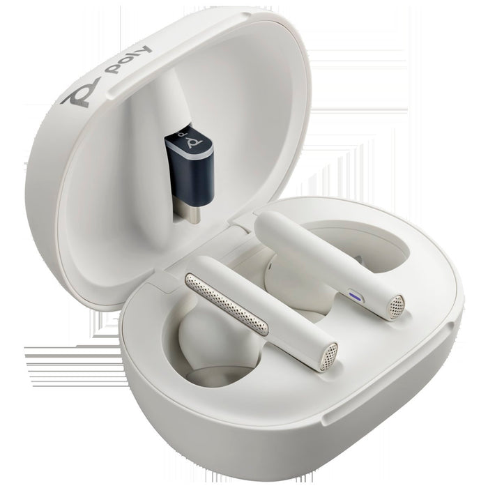 Poly VOYAGER FREE 60+ UC, Wireless Earbuds (WHITE, USB-A)
