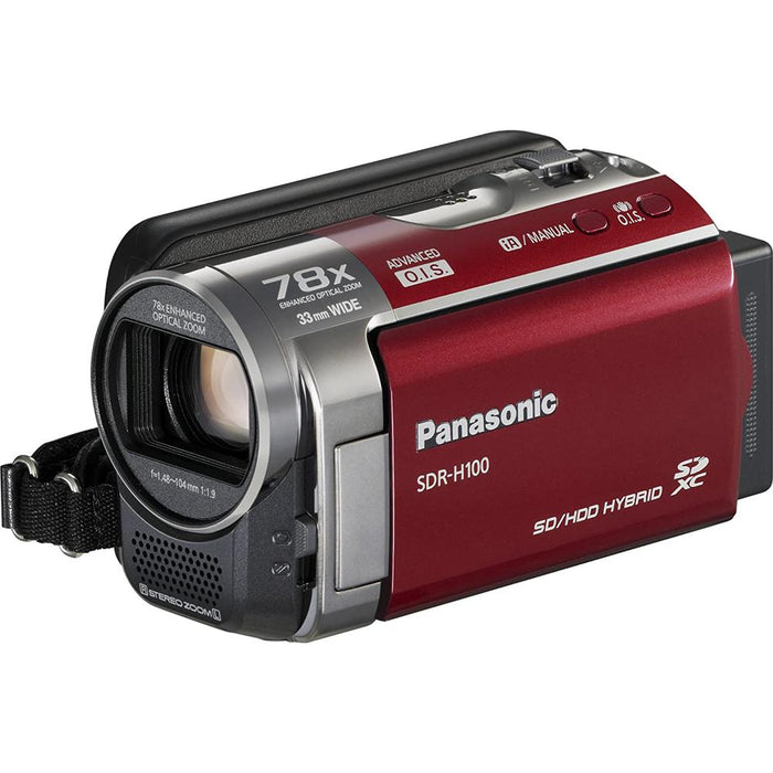Panasonic SDR-H100/R 80GB Hard Drive Red Camcorder - Open Box