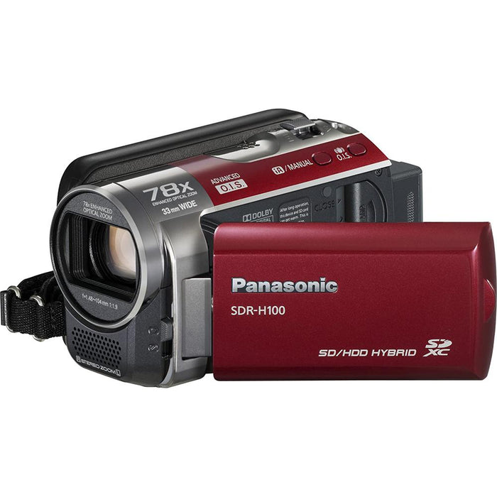 Panasonic SDR-H100/R 80GB Hard Drive Red Camcorder - Open Box