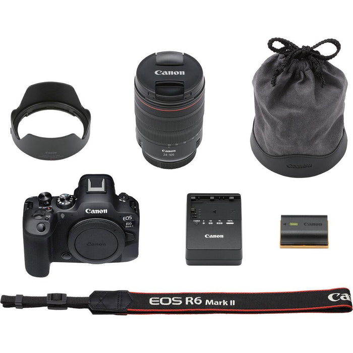 Canon R6 Mark II Camera w/24-105mm USM Lens +128GB CFexpress Card +128GB Card +Reader