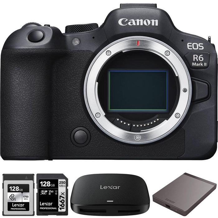 Canon EOS R6 Mark II Camera Body + 1TB Portable SSD + 128GB CFexpress Card Bundle