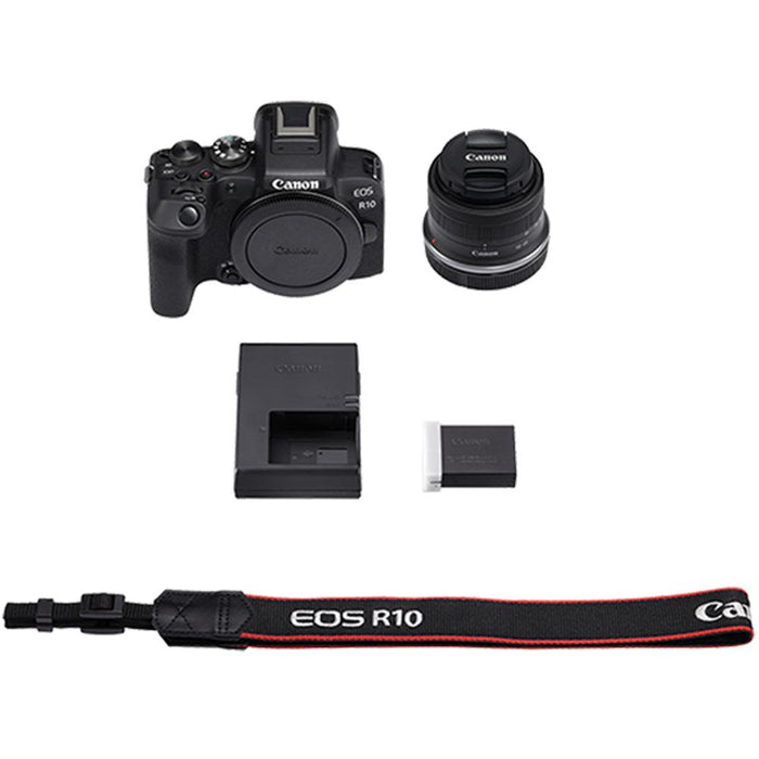 Canon EOS R10 Camera w/ 18-45MM IS STM Lens + 1TB Portable SSD + 2x 64GB Card + Reader