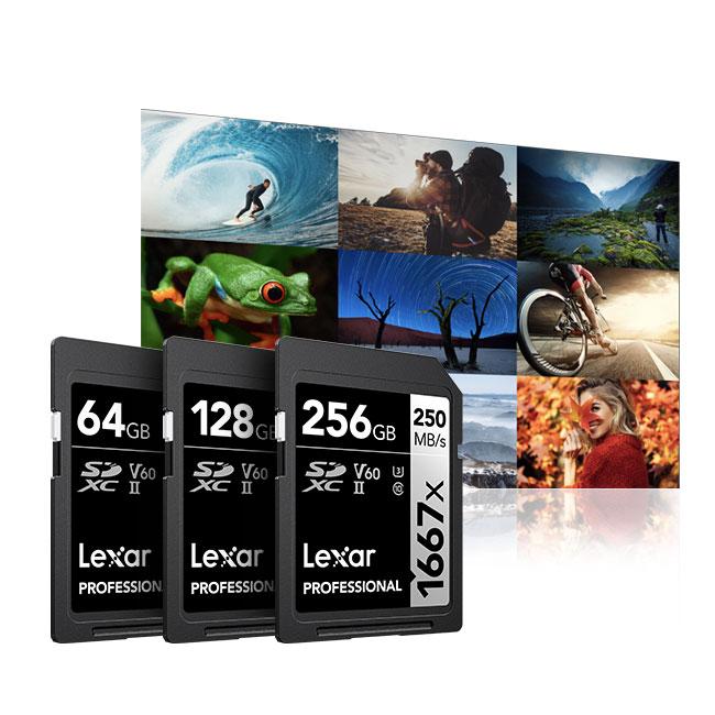 Lexar Professional 1667x 64GB SDXC UHS-II Memory Card 2-Pack + USB-C Dual-Slot Reader