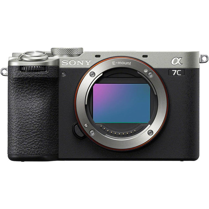 Sony a7C II Full Frame Mirrorless Camera Body Silver + 50mm F1.8 Lens Kit Bundle