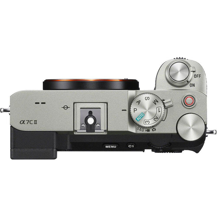 Sony a7C II Full Frame Mirrorless Camera Body Silver + 50mm F1.8 Lens Kit Bundle