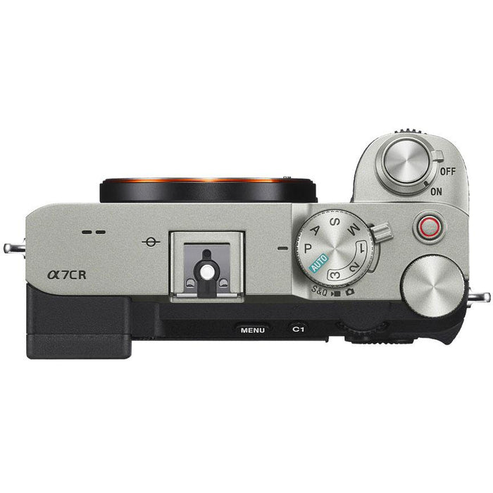Sony a7CR Full Frame Mirrorless Camera Body Silver + 50mm F1.8 Lens Kit Bundle