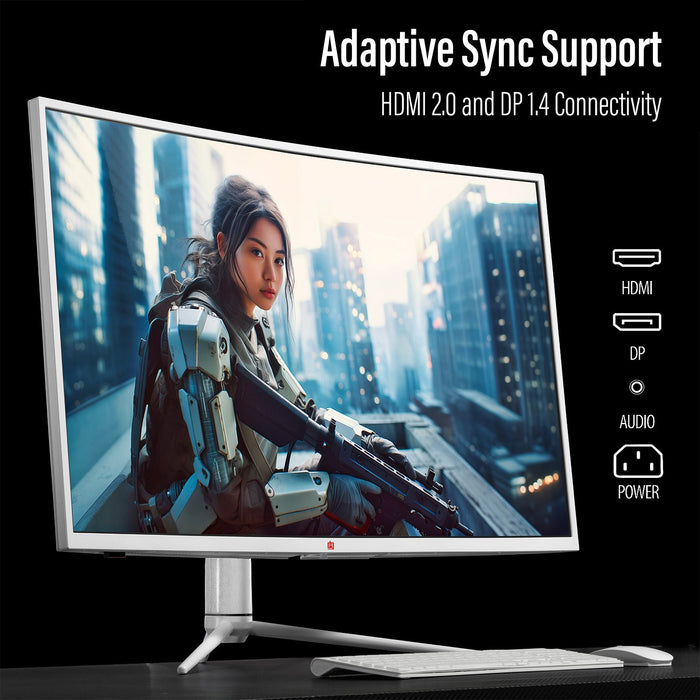 Deco Gear 39" Curved Ultrawide Gaming Monitor, 2560x1440, 165Hz, HDR400, 16:9, White, 2-PK