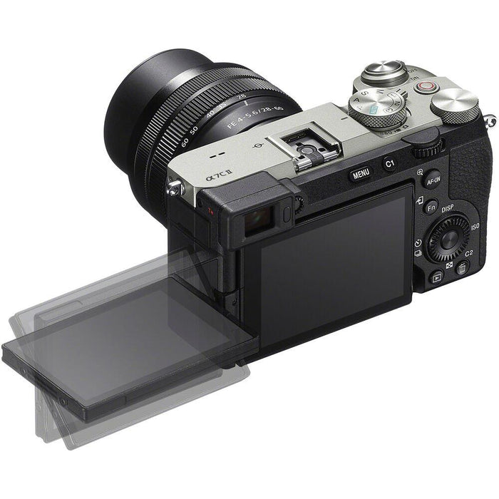 Sony a7C II Full Frame Mirrorless Camera Silver + 28-60mm Lens Essentials Kit Bundle