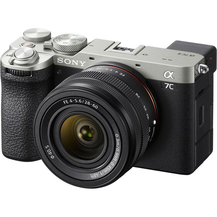 Sony a7C II Full Frame Mirrorless Camera Silver + 28-60mm Lens Essentials Kit Bundle