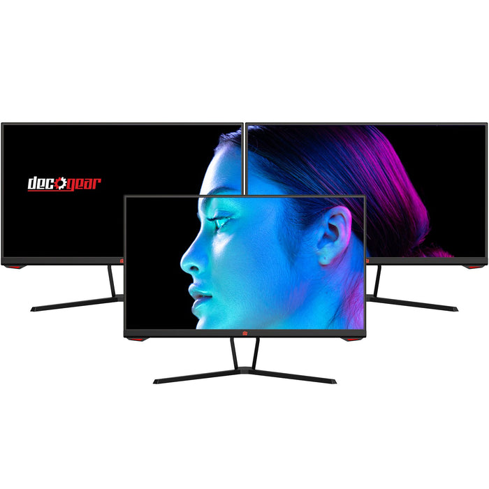 Deco Gear 25" Gaming Monitor, 1080P FHD, IPS Panel, 144Hz, 1ms, 99% sRGB, 3-Pack