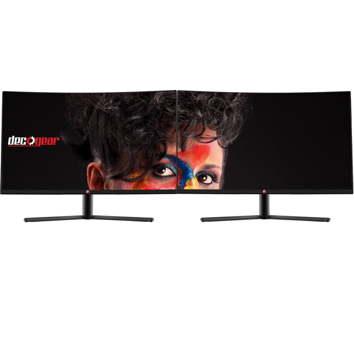 Deco Gear 32" 1920x1080 Curved Gaming Monitor, 3000:1 Contrast, 75 Hz, 6ms, 2-Pack