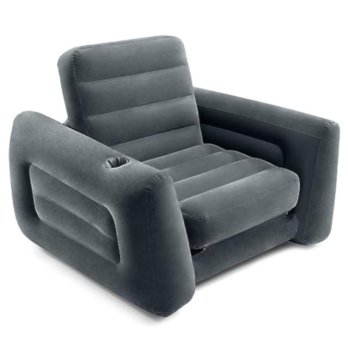 Intex 66551EP Inflatable Pull-Out Sofa Chair: Built-in Cupholder - Open Box