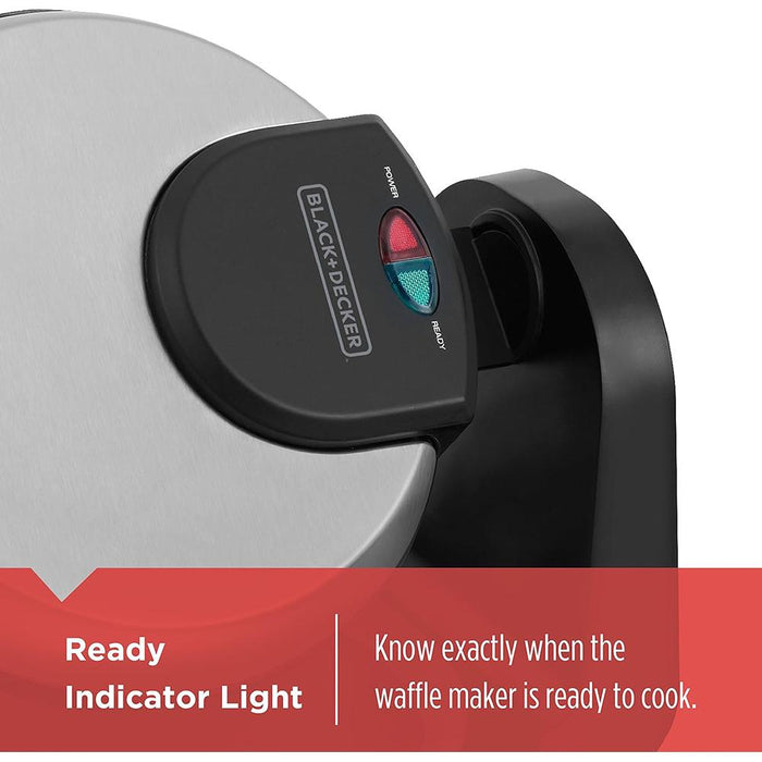 Black & Decker Rotary Waffle Maker in Black and Stainless Steel - WM1404S - Open Box