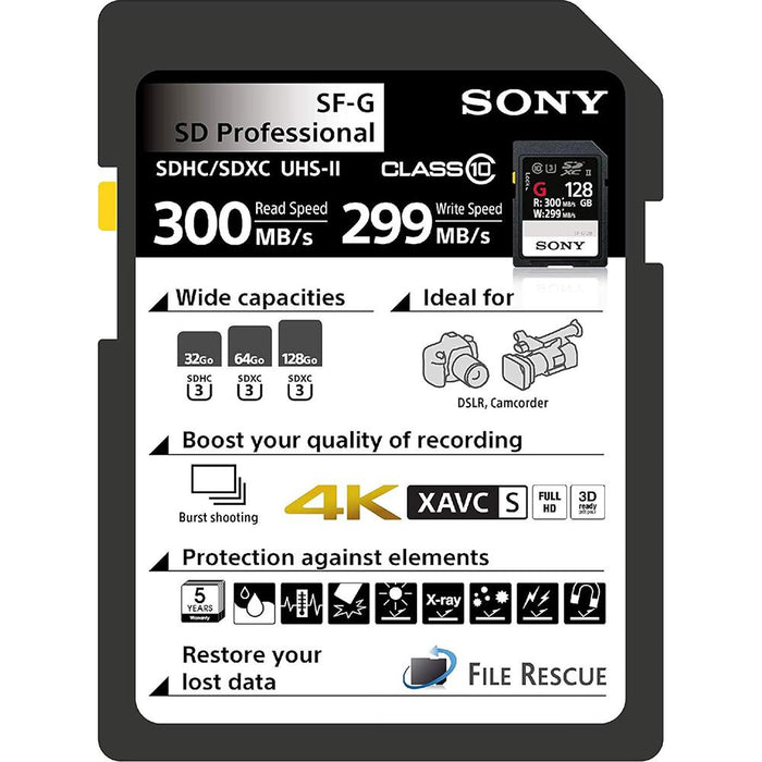 Sony SF-G Series 128GB UHS-II SD Memory Card (SF-G128/T1) - Open Box
